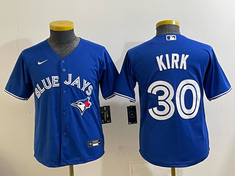 Youth 2025 Toronto Blue Jays #30 Kirk blue Game Nike MLB Jersey style 001